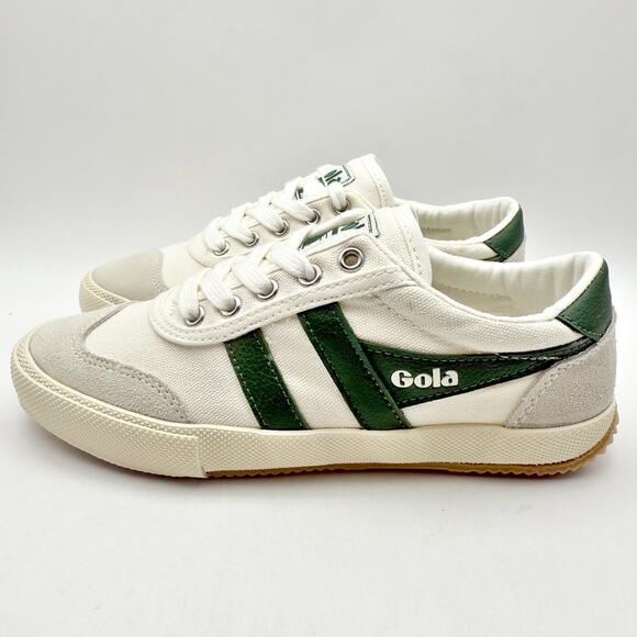 Gola Womens Badminton Sneakers US 5 EU 35 White Green Leather Low Top NIB - Picture 9 of 14